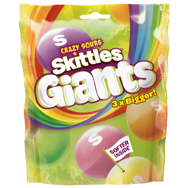 Crazy Sours Skittles Giants 3x Bigger - 132g (UK)