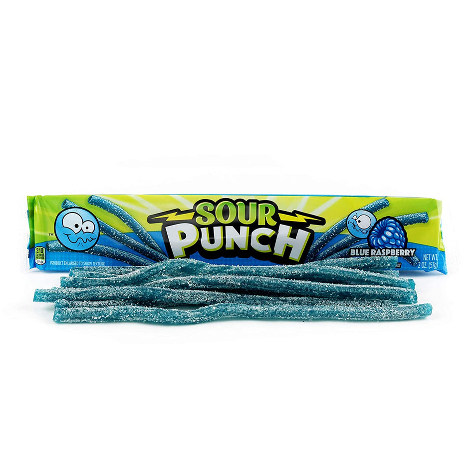 Sour Punch Blue Raspberry Straws - 57g