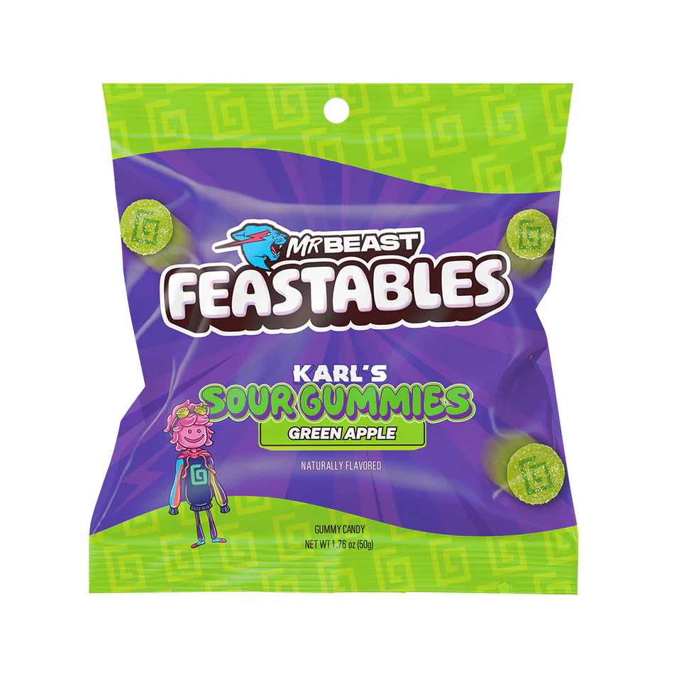 Mr Beast Feastables Karl's Gummies Sour Green Apple - 50g