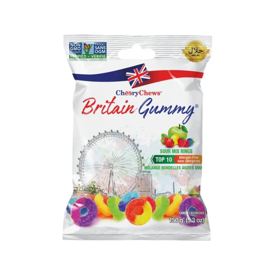 Britain Gummy Sour Mix Rings - 80g