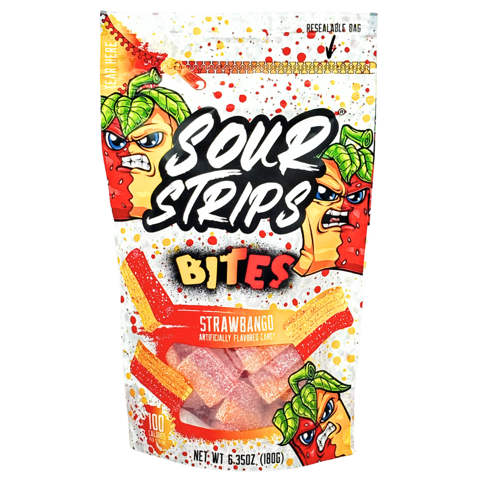 Sour Strips Bites Strawbango - 180g