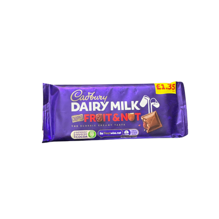 cadbury dairy milk fruit and nut