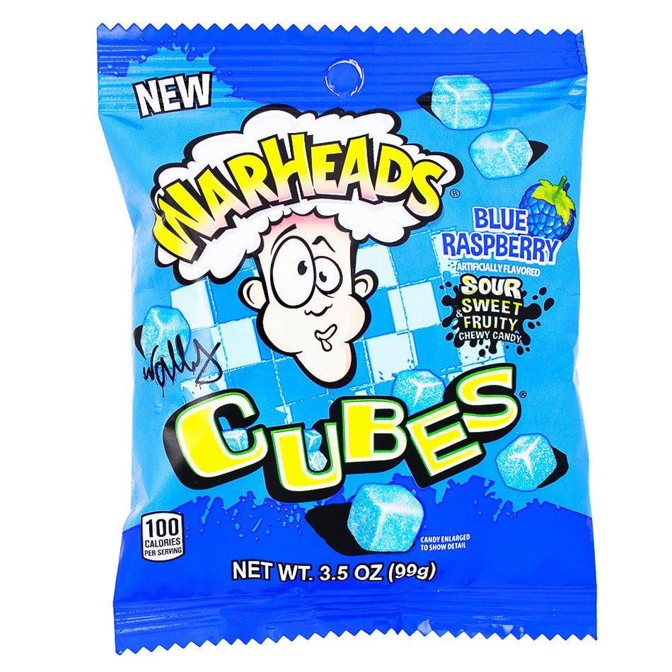 Warheads All Blue Raspberry Cubes - 99g