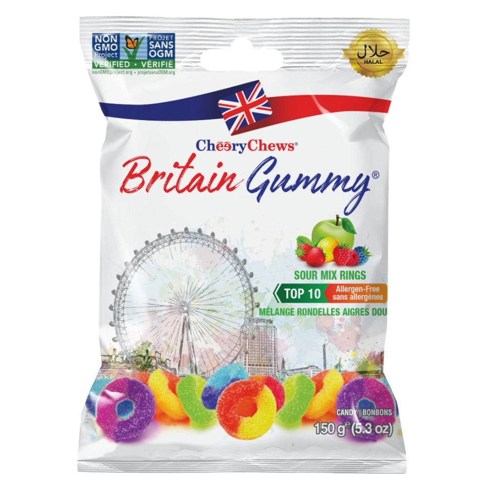 Britain Gummy Sour Mix Rings - 80g