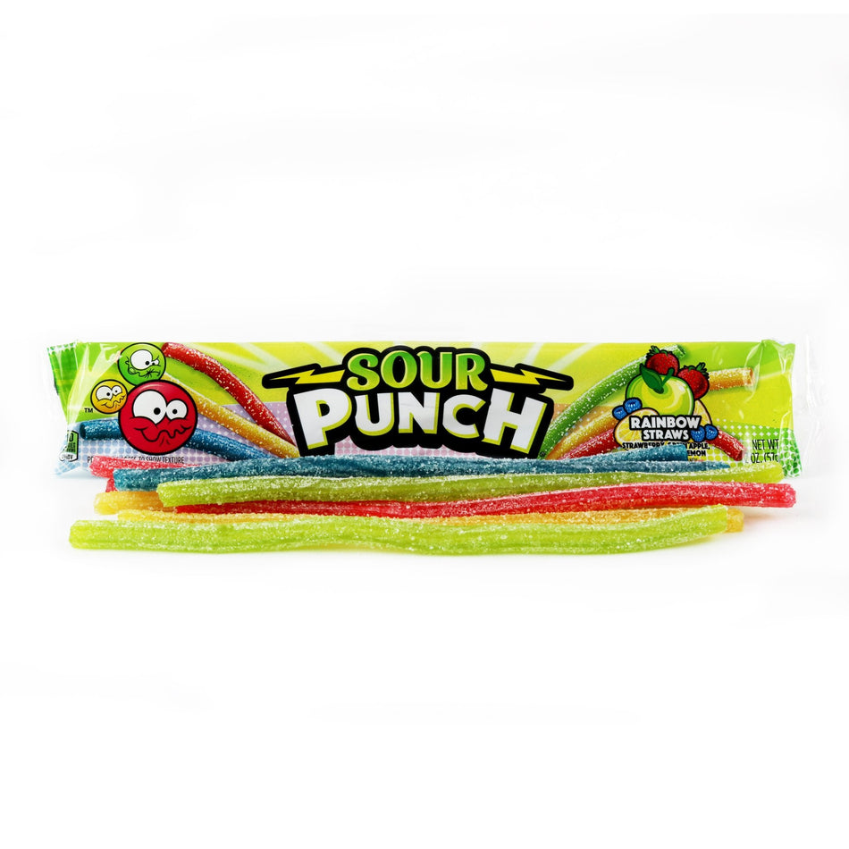 Sour Punch Rainbow Straws - 57g